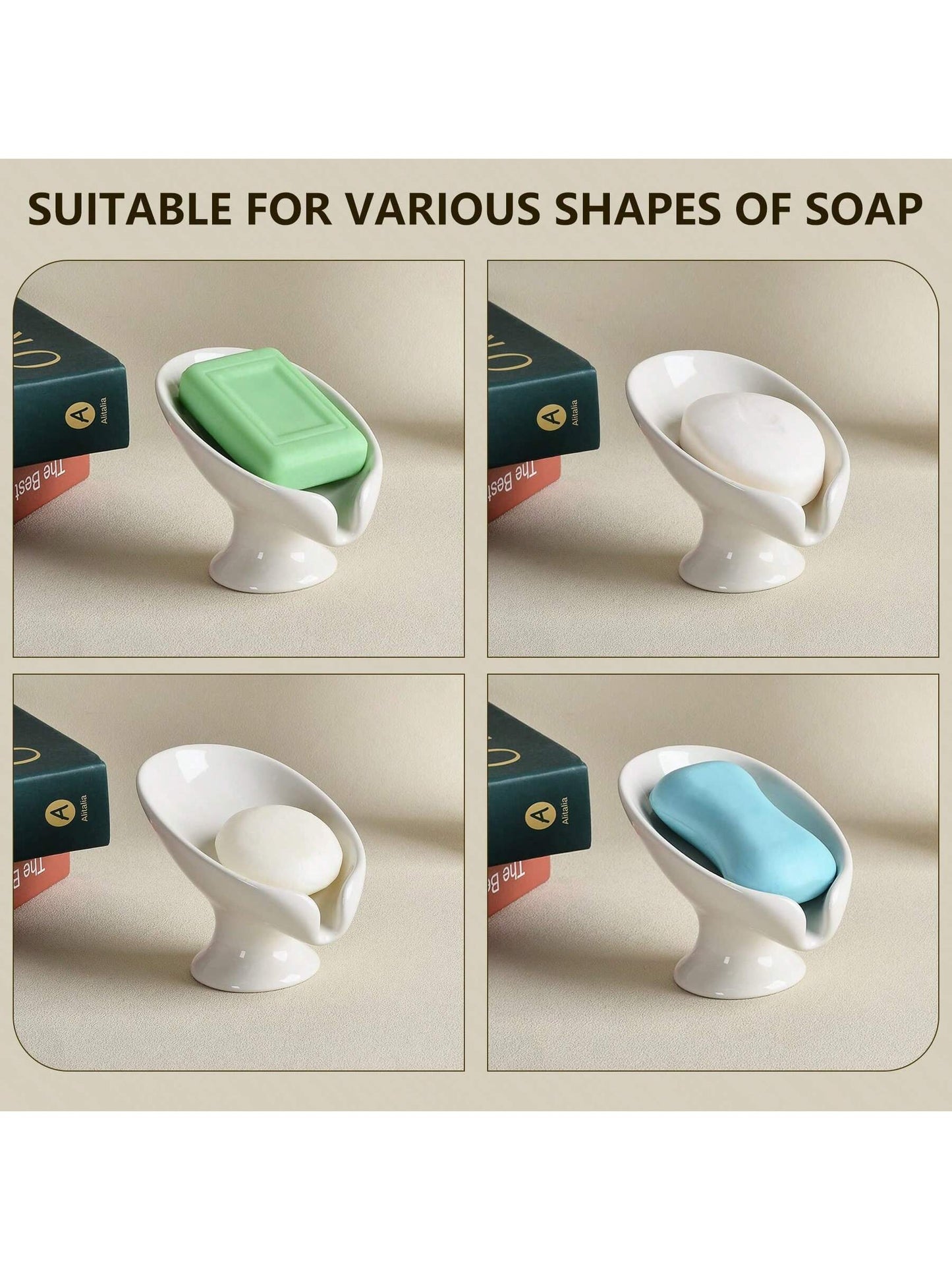 حامل صابون إبداعي واحد، صينية صابون سيراميك نمط رخامي