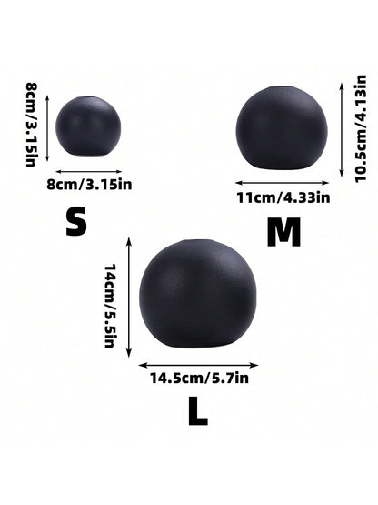 مزهرية دائرية من السيراميك لديكور المنزل بعرض أزهار جافة