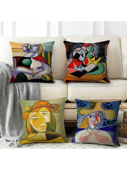 مجموعة من 4 أغطية وسائد رمي على الطراز الشمالي مجردة أنيقة للديكور وأغطية وسائد أريكة وأغطية وسائد خارجية للأريكة والأريكة والسرير وكرسي