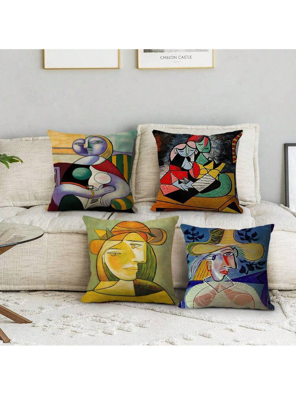 مجموعة من 4 أغطية وسائد رمي على الطراز الشمالي مجردة أنيقة للديكور وأغطية وسائد أريكة وأغطية وسائد خارجية للأريكة والأريكة والسرير وكرسي