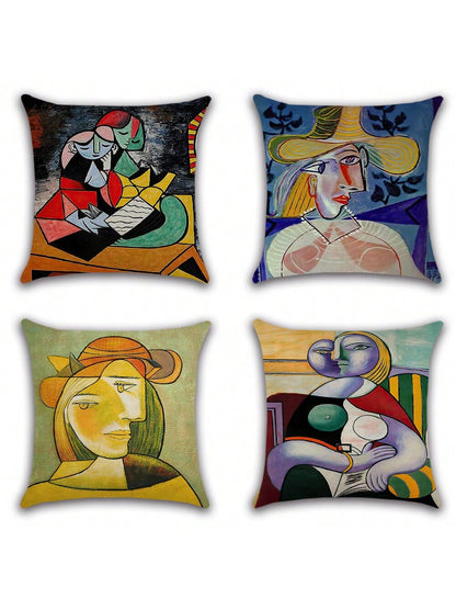 مجموعة من 4 أغطية وسائد رمي على الطراز الشمالي مجردة أنيقة للديكور وأغطية وسائد أريكة وأغطية وسائد خارجية للأريكة والأريكة والسرير وكرسي