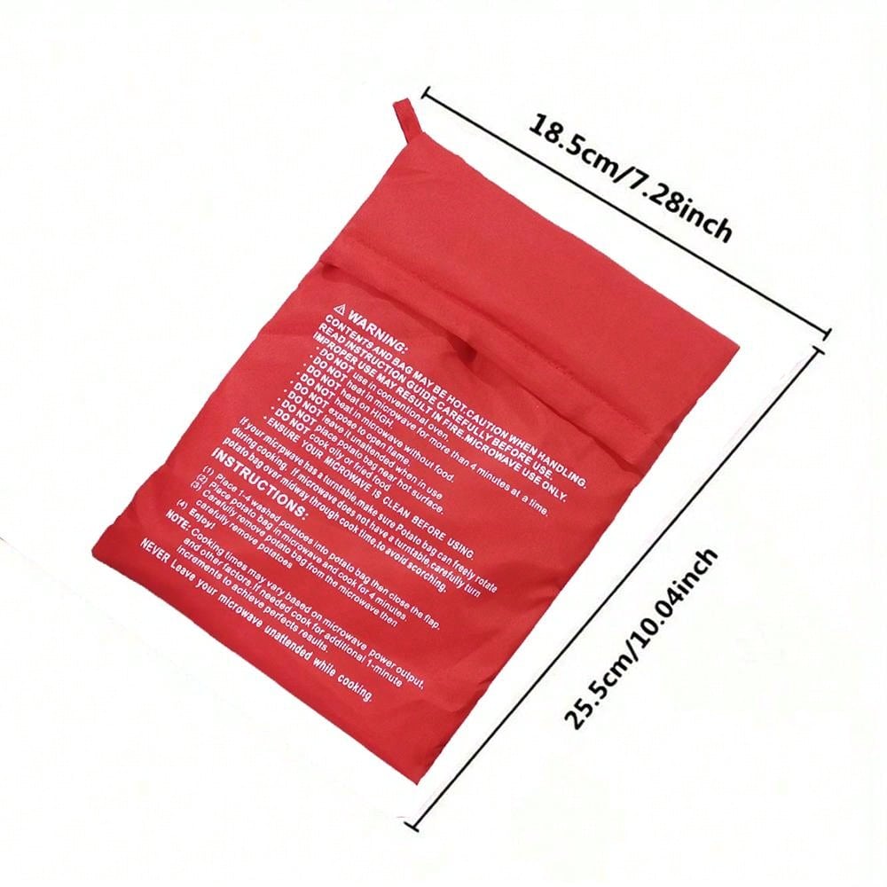 كيس الطهي القابل للغسل الجديد باللون الأحمر للميكروويف، كيس بطاطس مطبوخة في الميكروويف