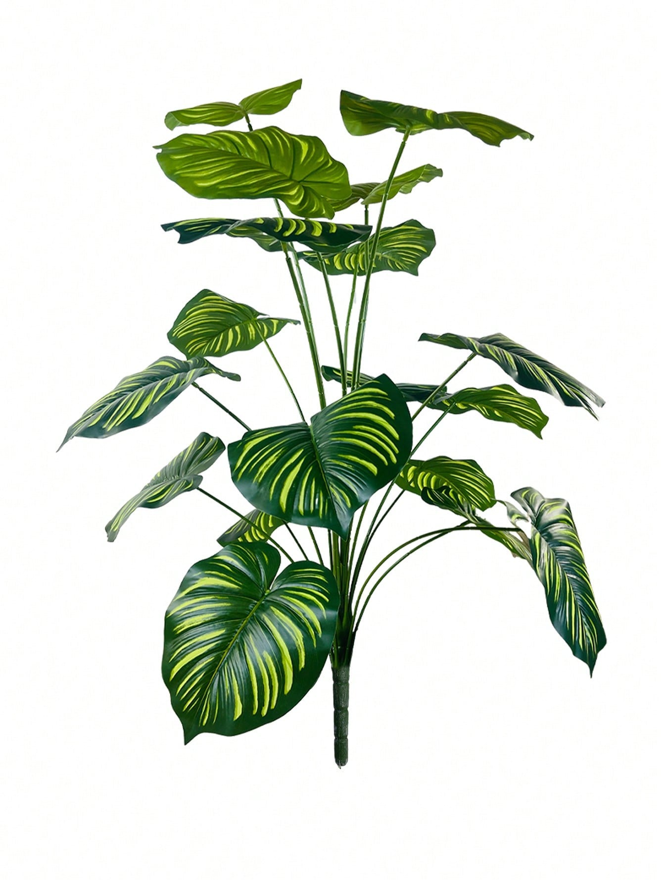نبات صناعي كبير بحجم 35.48 بوصة ب-18 فرع تمثل أوراق كأنها ظهر السلحفاة وأوراق الأناناس الخضراء مزينة بأوراق كبيرة مخططة مصطنعة للتزيين يستخدم في المكاتب و غرف المعيشة و غرف النوم والمطابخ مصنوع من بلاستيك صناعي خضراء لا يأتي مع الأواني الزراعية