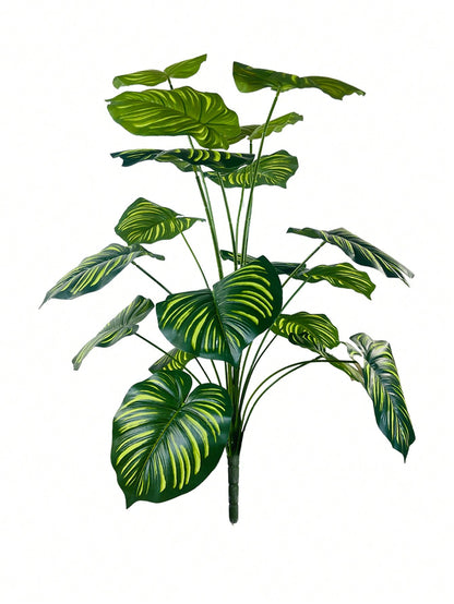 نبات صناعي كبير بحجم 35.48 بوصة ب-18 فرع تمثل أوراق كأنها ظهر السلحفاة وأوراق الأناناس الخضراء مزينة بأوراق كبيرة مخططة مصطنعة للتزيين يستخدم في المكاتب و غرف المعيشة و غرف النوم والمطابخ مصنوع من بلاستيك صناعي خضراء لا يأتي مع الأواني الزراعية