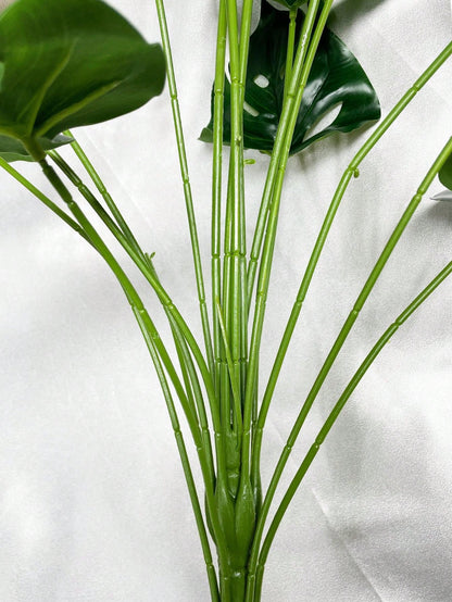 نبات صناعي كبير بحجم 35.48 بوصة ب-18 فرع تمثل أوراق كأنها ظهر السلحفاة وأوراق الأناناس الخضراء مزينة بأوراق كبيرة مخططة مصطنعة للتزيين يستخدم في المكاتب و غرف المعيشة و غرف النوم والمطابخ مصنوع من بلاستيك صناعي خضراء لا يأتي مع الأواني الزراعية