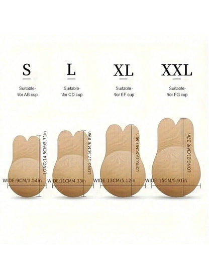 صدرية حمالات الصدر اللاصقة بالسيليكون الخفية بدون حمالات للنساء المقاسات صغير / كبير / خصوصي