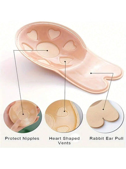 صدرية حمالات الصدر اللاصقة بالسيليكون الخفية بدون حمالات للنساء المقاسات صغير / كبير / خصوصي