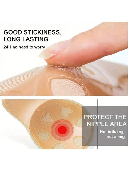 صدرية حمالات الصدر اللاصقة بالسيليكون الخفية بدون حمالات للنساء المقاسات صغير / كبير / خصوصي