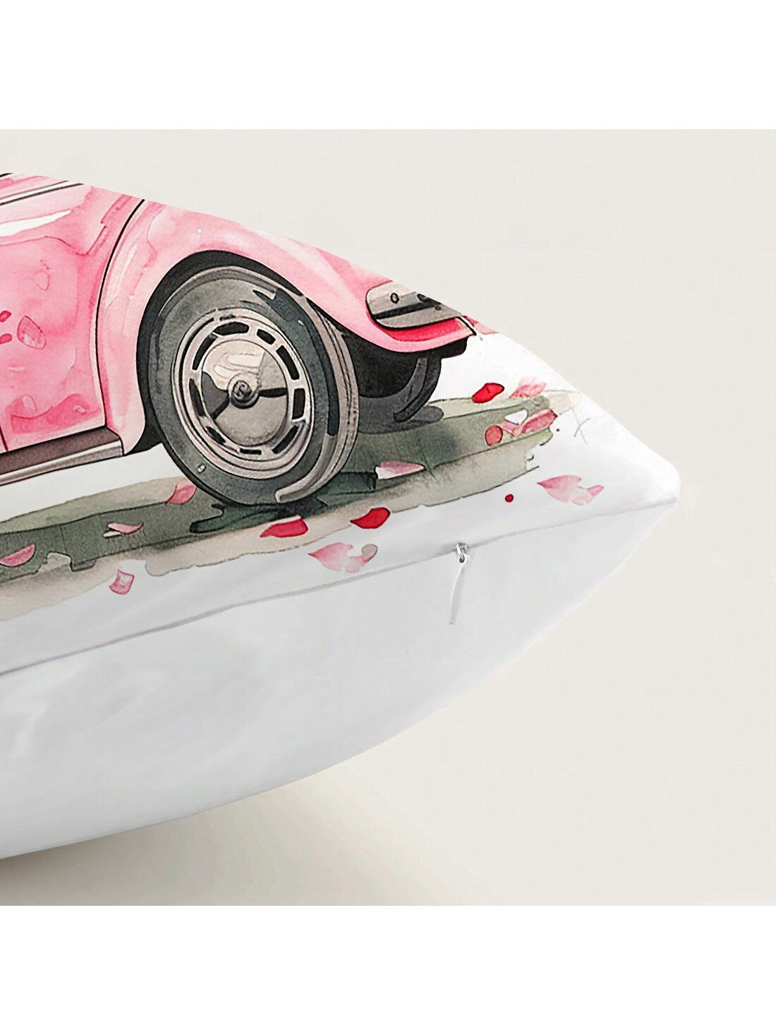 غطاء وسادة على شكل قلب بنمط وردى سيارة زهرية