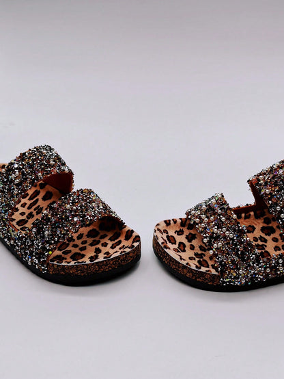 صندل شاطئ كاجوال بنعل لامع، شرائح مسطحة مريحة للنساء