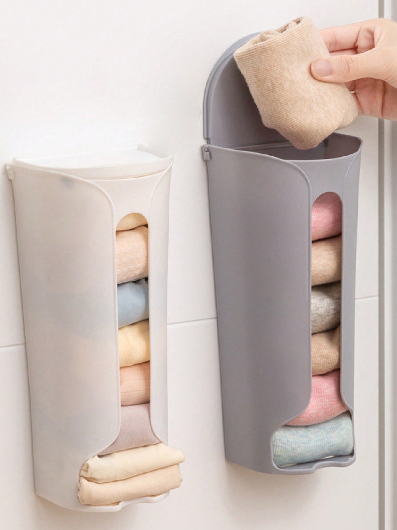 علبة تخزين الملابس الداخلية قابلة للتعليق على الحائط وغير لاصقة للمنظم، حقيبة معلقة من نوع الدرج