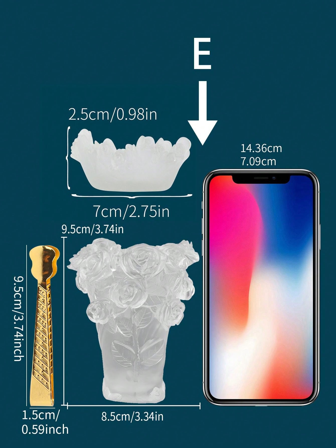 طقم مبخرة ومشابك بتصميم زهور، حامل بخور بوليريسين منقوش على شكل وردة لديكور المنزل 3 قطع