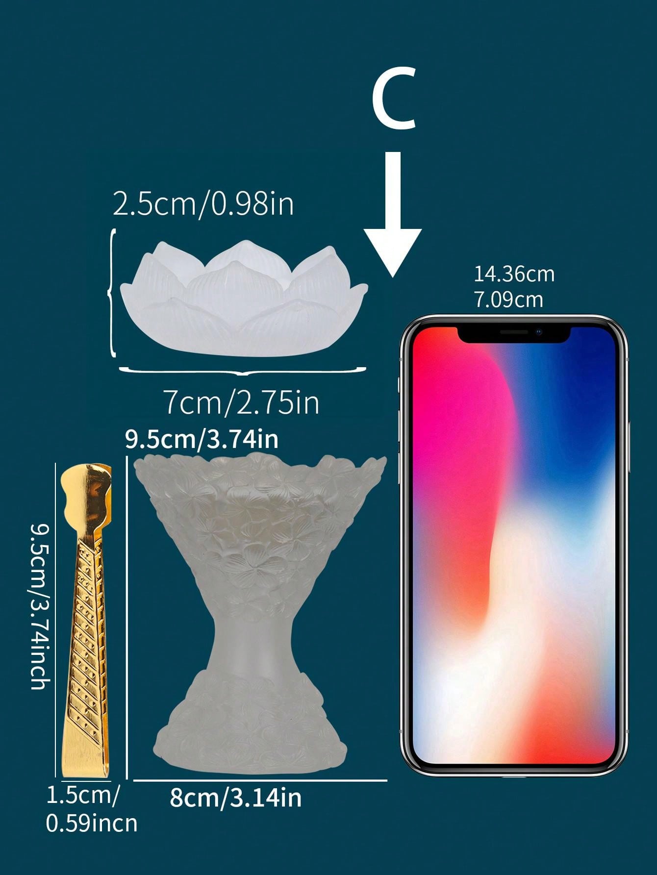 طقم مبخرة ومشابك بتصميم زهور، حامل بخور بوليريسين منقوش على شكل وردة لديكور المنزل 3 قطع