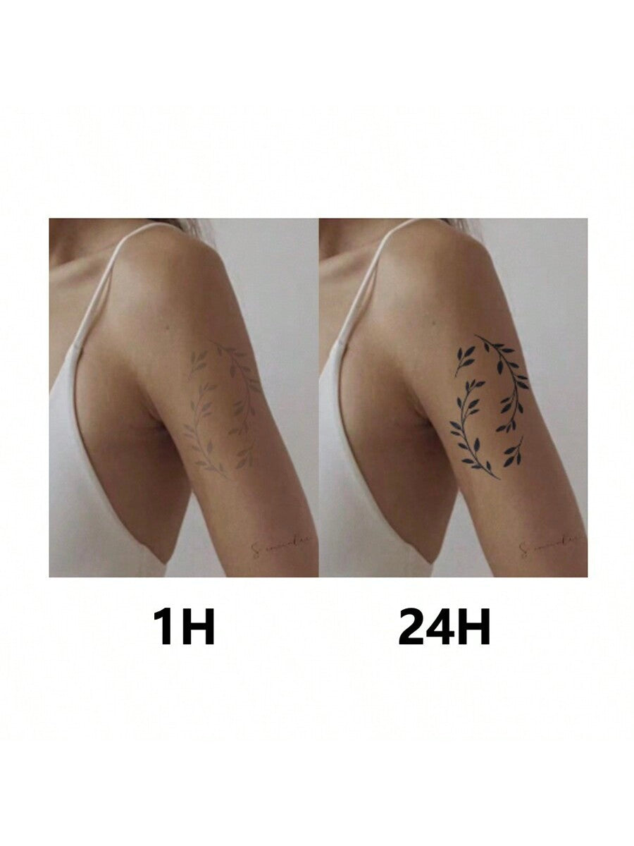 طقم من الوشم بتقنية ثورية قطعة واحدة, وشم شبه دائم, ملاك, وشم مؤقت, وشم صناعي, مقاوم للماء, مظهر وشم حقيقي, نباتي, وشم, أجنحة, تاج, X068