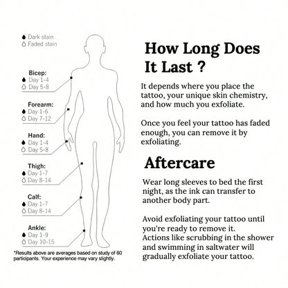 طقم من الوشم بتقنية ثورية قطعة واحدة, وشم شبه دائم, ملاك, وشم مؤقت, وشم صناعي, مقاوم للماء, مظهر وشم حقيقي, نباتي, وشم, أجنحة, تاج, X068