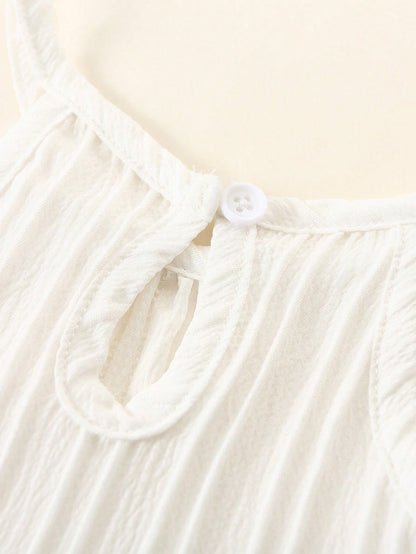 طقم قميص قصير للفتيات الصغيرات بنمط العطلة وسروال مزين بالزهور