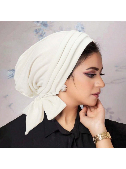 حجاب طويل للرأس من الحرير عالي الجودة باللون الصلب للنساء، يطوى 4مرات، ربطتان، غطاء رأس وملابس رعاية الشعر، مواد حرير اللبن فائقة النعومة ومضادة للغبار