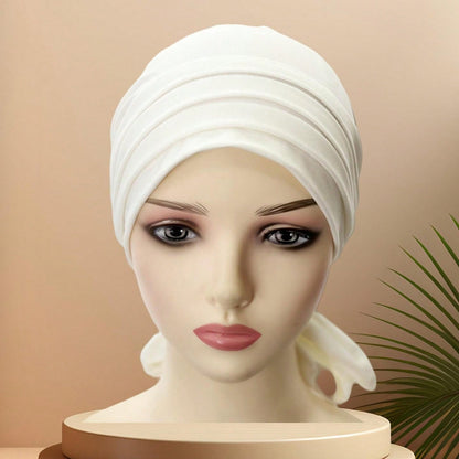 حجاب طويل للرأس من الحرير عالي الجودة باللون الصلب للنساء، يطوى 4مرات، ربطتان، غطاء رأس وملابس رعاية الشعر، مواد حرير اللبن فائقة النعومة ومضادة للغبار