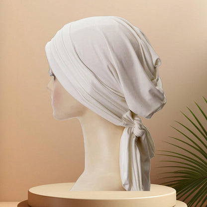 حجاب طويل للرأس من الحرير عالي الجودة باللون الصلب للنساء، يطوى 4مرات، ربطتان، غطاء رأس وملابس رعاية الشعر، مواد حرير اللبن فائقة النعومة ومضادة للغبار