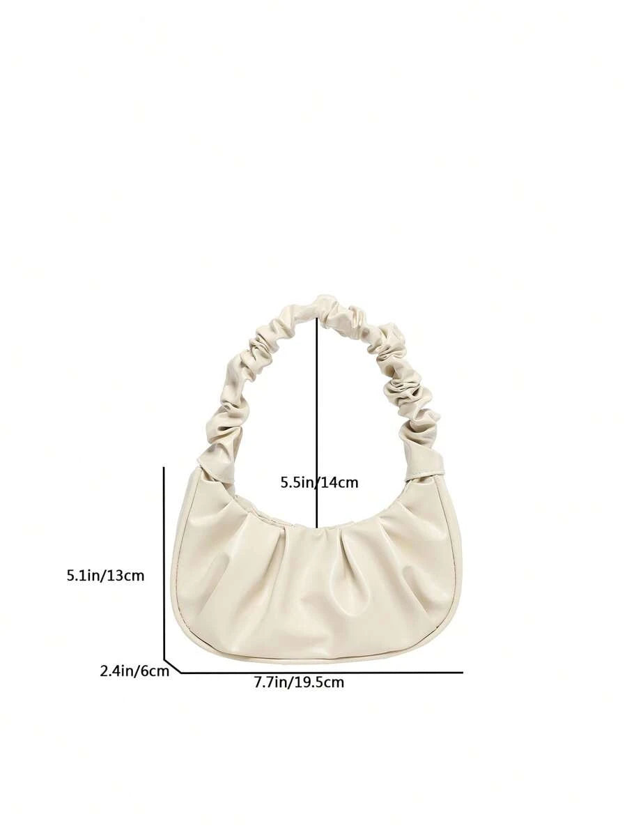 حقيبة نسائية مطوية صلبة صغيرة ذات لون صلب