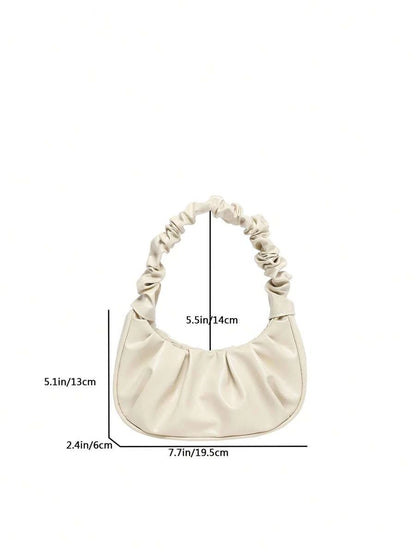 حقيبة نسائية مطوية صلبة صغيرة ذات لون صلب