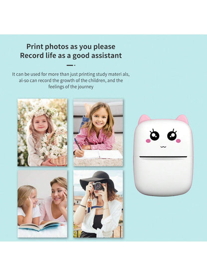 طابعة محمولة لاسلكية صغيرة، طابعة جيبية للورق الحراري مزودة بلفة واحدة من ورق الطباعة، لتطبيق Android أو IOS، طابعة بدون حبر ، مناسبة للمنزل والمكتب والتعلم ، اللون الوردي