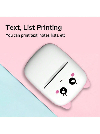 طابعة محمولة لاسلكية صغيرة، طابعة جيبية للورق الحراري مزودة بلفة واحدة من ورق الطباعة، لتطبيق Android أو IOS، طابعة بدون حبر ، مناسبة للمنزل والمكتب والتعلم ، اللون الوردي