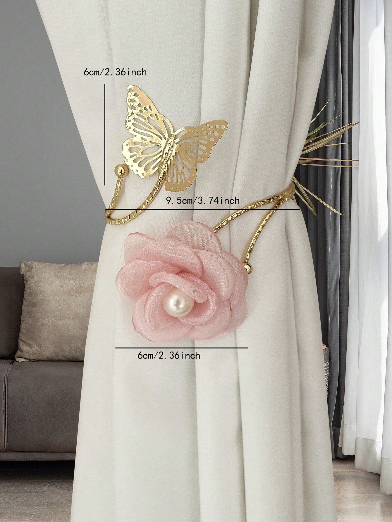 عروة ستارة بشكل الوردة 1قطعة ،مثبت ستارة بشكل زهرة 3d، تزيين نافذة، حامل تخزين الستائر