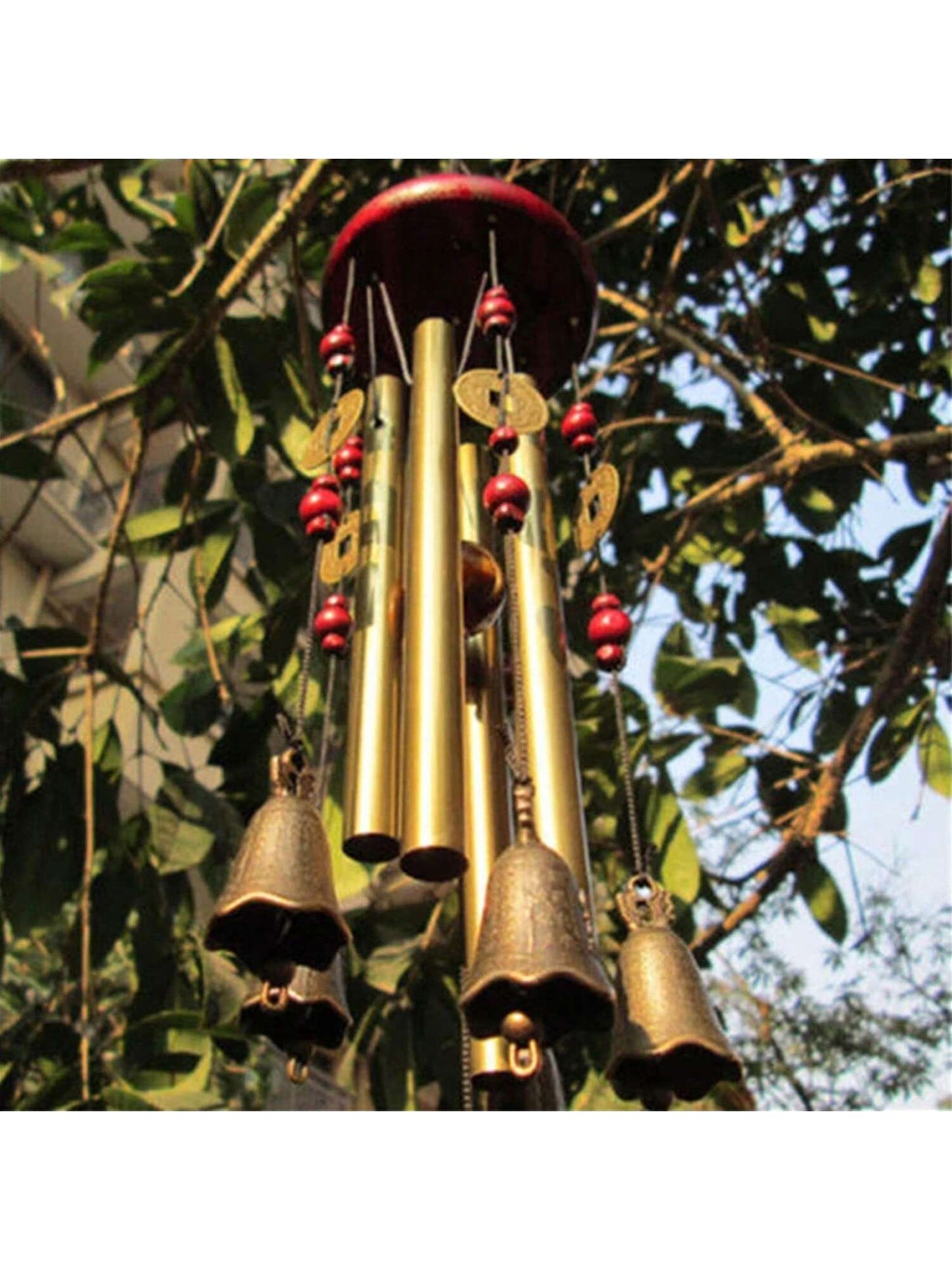 جرس الرياح الديكوري 1قطعة، جرس كبير من معدن الأنابيب للأماكن الخارجية يزين الفناء والحديقة