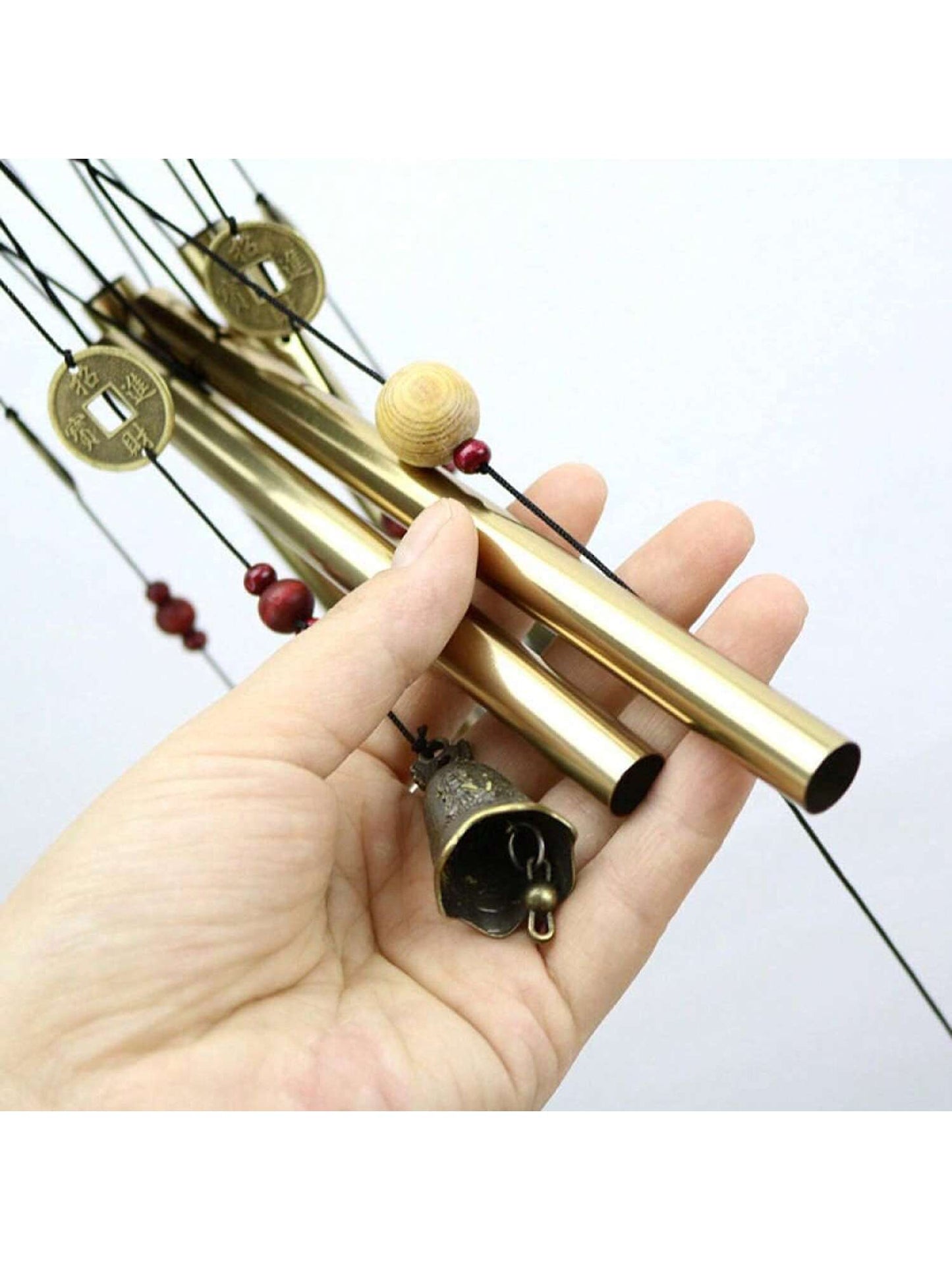 جرس الرياح الديكوري 1قطعة، جرس كبير من معدن الأنابيب للأماكن الخارجية يزين الفناء والحديقة