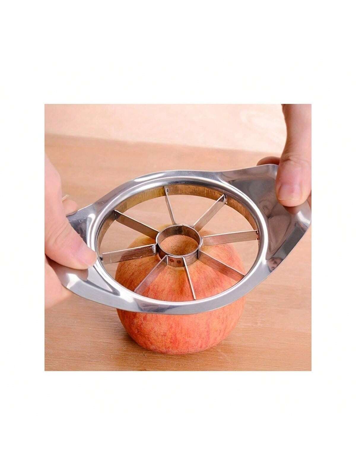 جهاز تقطيع التفاح اليدوي الفعّال والذي يوفر الوقت - شفرة دائرية مصنوعة من الفولاذ المقاوم للصدأ لقطع الفواكه بطريقة إبداعية، أداة مطبخك الأساسية، أدوات الخضار والفواكه، الأدوات المطبخية، القاطع، الطعام، السلطة، الديكور، التخزين، الحفلات، عيد الميلاد