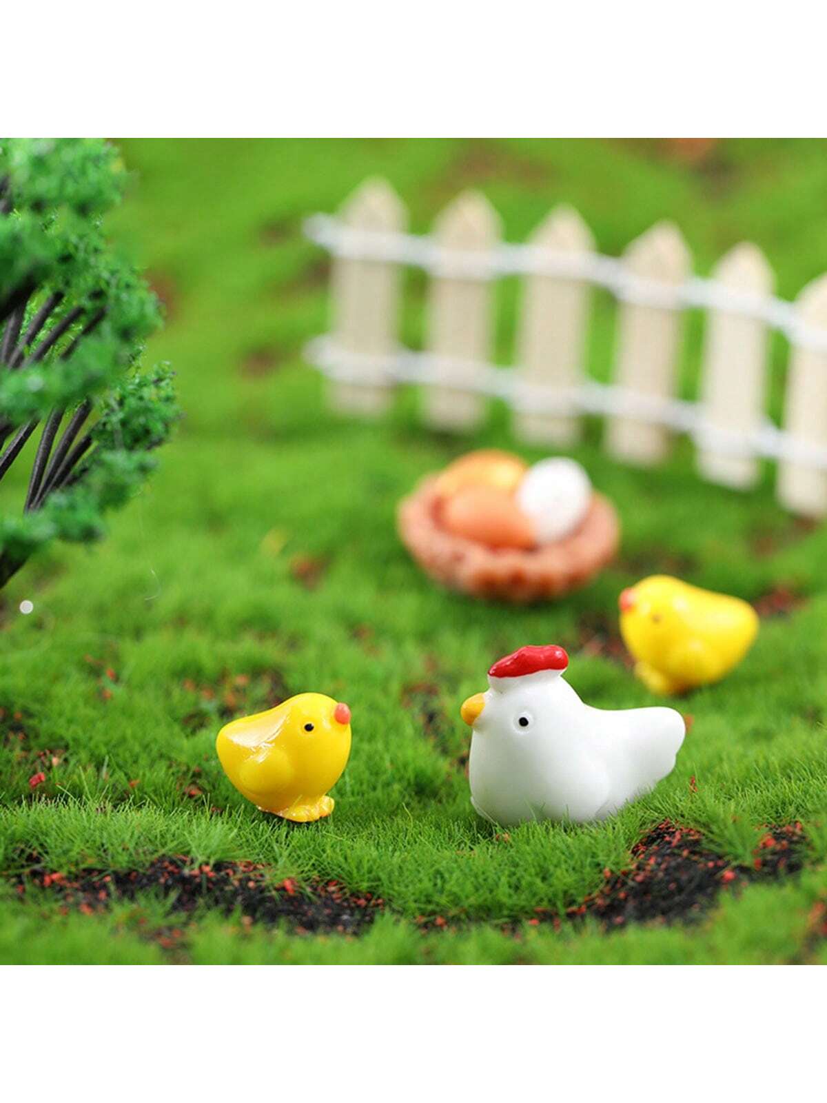 مجموعة طبيعية من الزهور بالحجم الصغير مزخرفة بالطحلب 7قطع