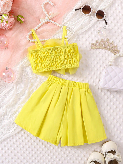 توب البنات الرضع من الشبكة بشريط مضفر وتزيين زهري ثلاثي الأبعاد وتنورة مجسمة