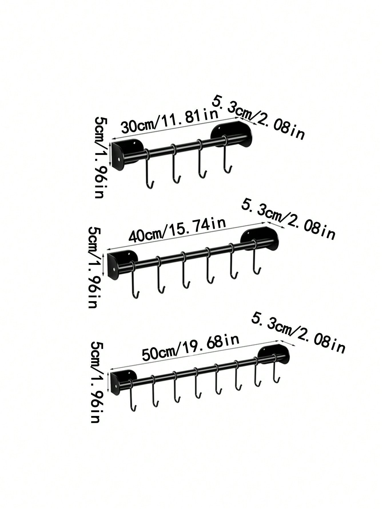 حامل أدوات المطبخ للتركيب على الحائط 1/2 قطعة، عصري، مزود بقضيب جداري، خطاف تخزين، قابل للتحريك، معلق قابل للتعليق، معلق الملعقة، حامل أدواتالمطبخ، منظم حامل تخزين معدات المطبخ، ملحقات المطبخ