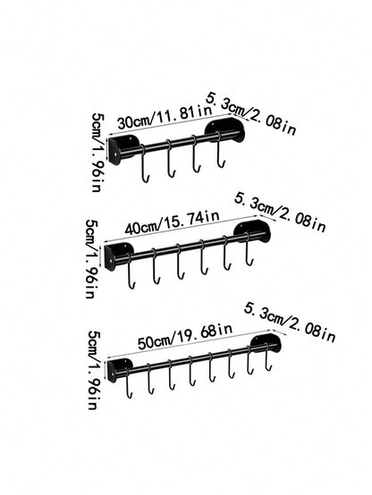 حامل أدوات المطبخ للتركيب على الحائط 1/2 قطعة، عصري، مزود بقضيب جداري، خطاف تخزين، قابل للتحريك، معلق قابل للتعليق، معلق الملعقة، حامل أدواتالمطبخ، منظم حامل تخزين معدات المطبخ، ملحقات المطبخ