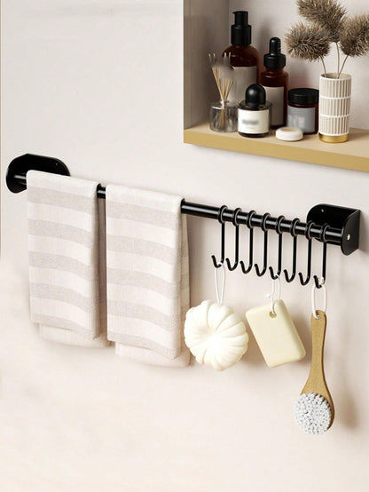 حامل أدوات المطبخ للتركيب على الحائط 1/2 قطعة، عصري، مزود بقضيب جداري، خطاف تخزين، قابل للتحريك، معلق قابل للتعليق، معلق الملعقة، حامل أدواتالمطبخ، منظم حامل تخزين معدات المطبخ، ملحقات المطبخ