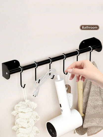 حامل أدوات المطبخ للتركيب على الحائط 1/2 قطعة، عصري، مزود بقضيب جداري، خطاف تخزين، قابل للتحريك، معلق قابل للتعليق، معلق الملعقة، حامل أدواتالمطبخ، منظم حامل تخزين معدات المطبخ، ملحقات المطبخ