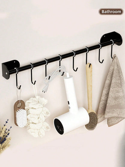 حامل أدوات المطبخ للتركيب على الحائط 1/2 قطعة، عصري، مزود بقضيب جداري، خطاف تخزين، قابل للتحريك، معلق قابل للتعليق، معلق الملعقة، حامل أدواتالمطبخ، منظم حامل تخزين معدات المطبخ، ملحقات المطبخ