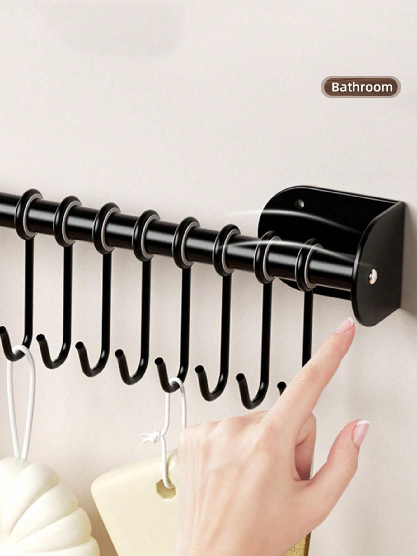 حامل أدوات المطبخ للتركيب على الحائط 1/2 قطعة، عصري، مزود بقضيب جداري، خطاف تخزين، قابل للتحريك، معلق قابل للتعليق، معلق الملعقة، حامل أدواتالمطبخ، منظم حامل تخزين معدات المطبخ، ملحقات المطبخ