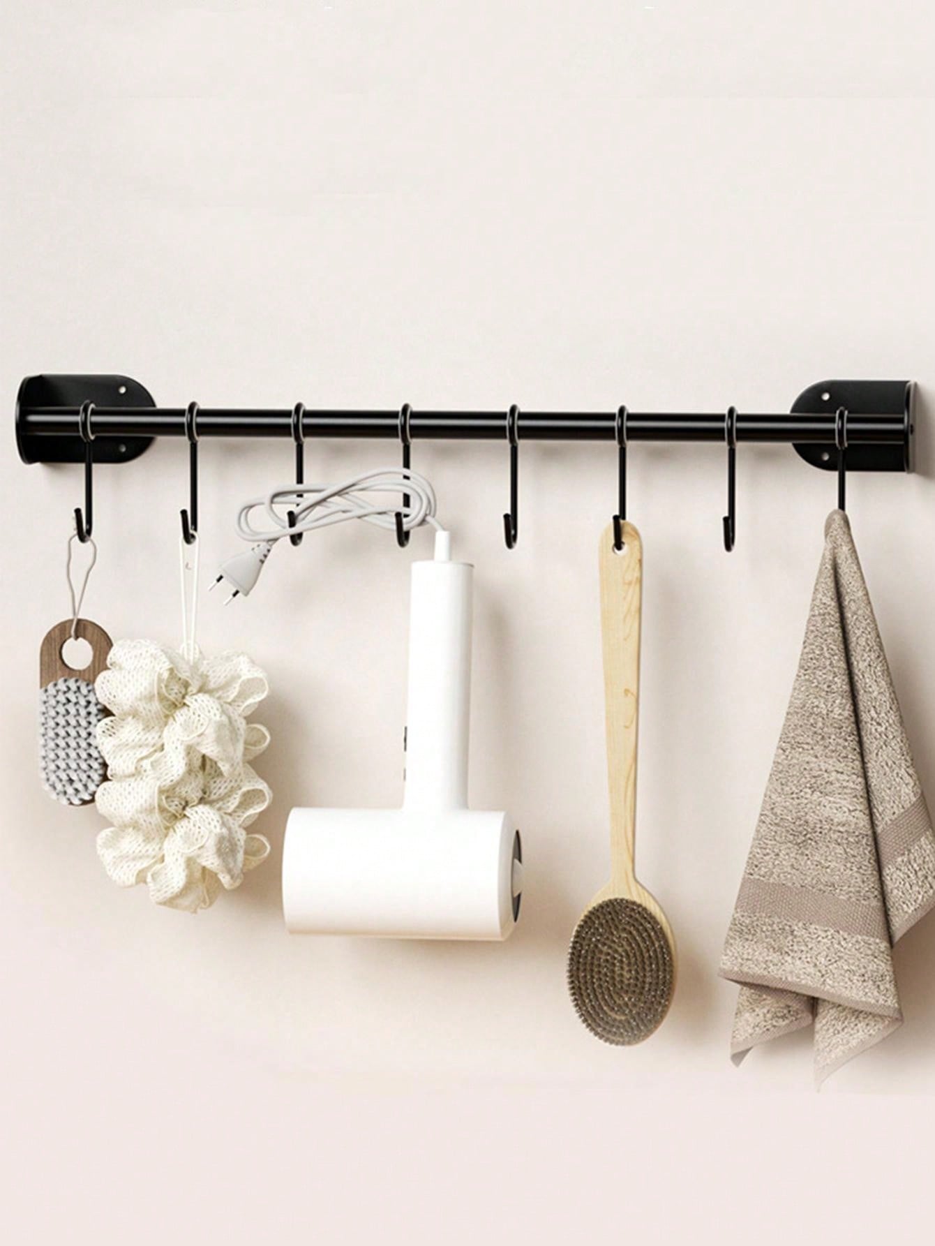 حامل أدوات المطبخ للتركيب على الحائط 1/2 قطعة، عصري، مزود بقضيب جداري، خطاف تخزين، قابل للتحريك، معلق قابل للتعليق، معلق الملعقة، حامل أدواتالمطبخ، منظم حامل تخزين معدات المطبخ، ملحقات المطبخ