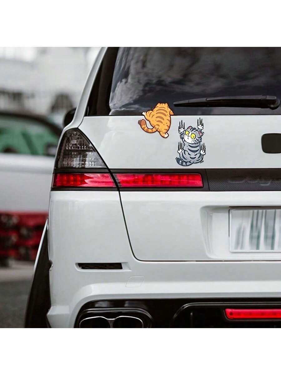 ملصقات قطة كرتونية لطيفة، مناسبة للسيارات والدراجات النارية وزجاجات المياه والمزيد!