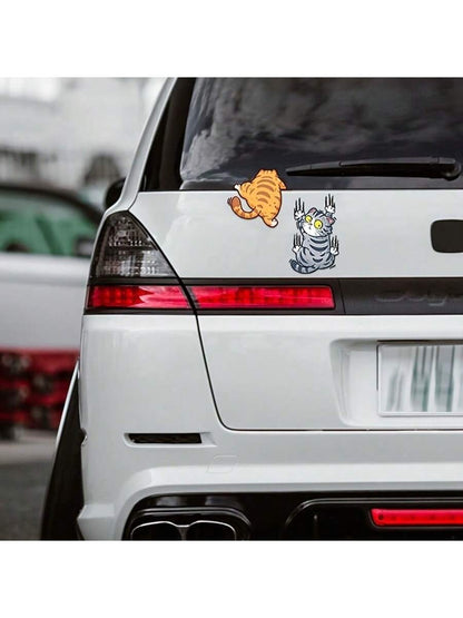 ملصقات قطة كرتونية لطيفة، مناسبة للسيارات والدراجات النارية وزجاجات المياه والمزيد!