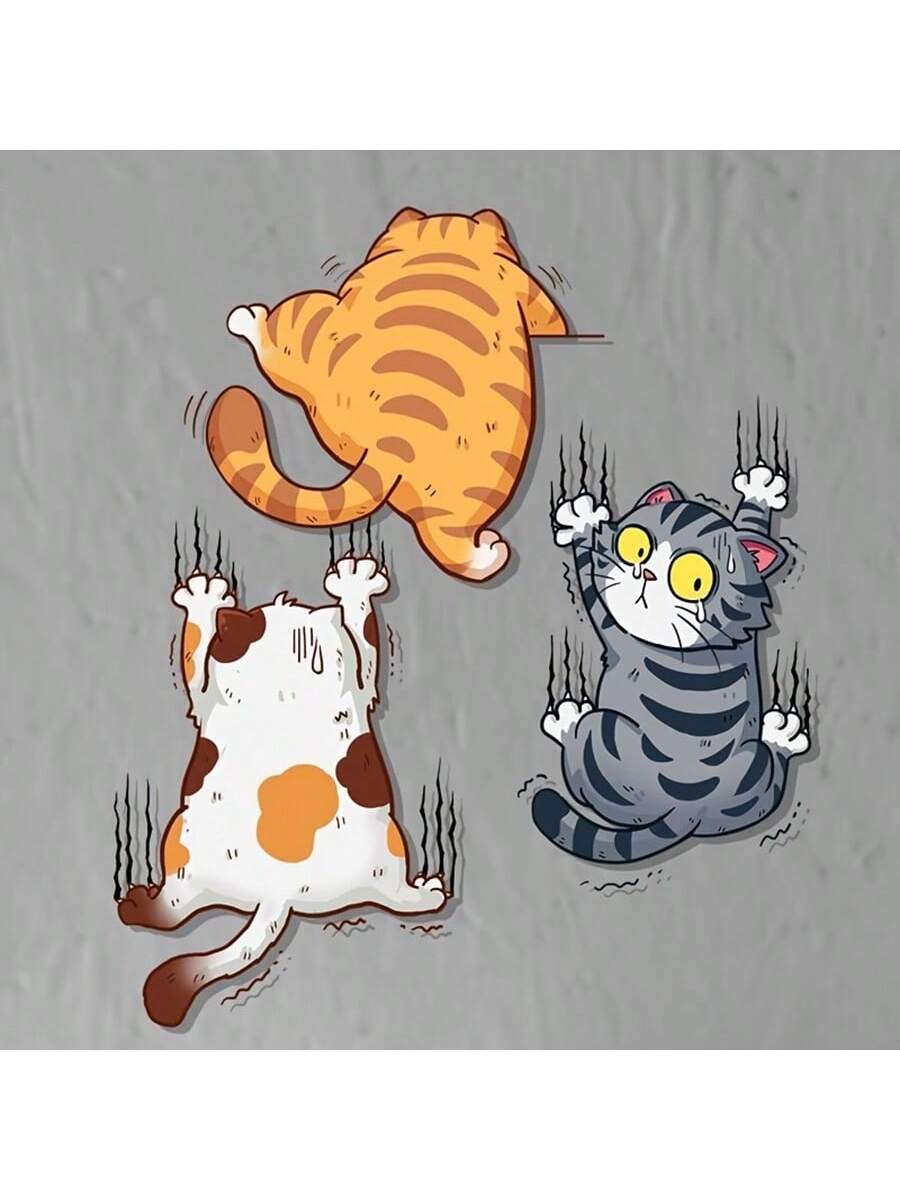 ملصقات قطة كرتونية لطيفة، مناسبة للسيارات والدراجات النارية وزجاجات المياه والمزيد!