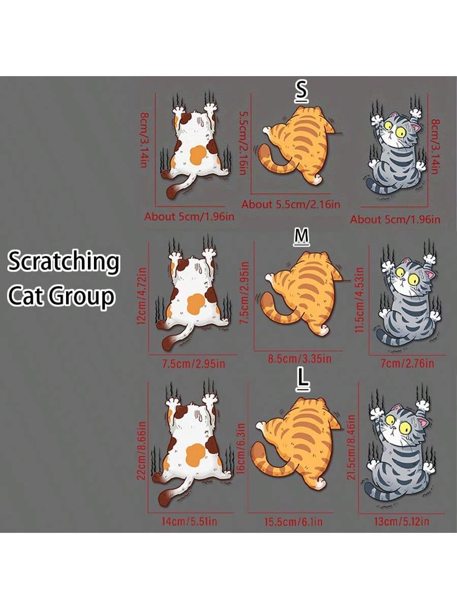 ملصقات قطة كرتونية لطيفة، مناسبة للسيارات والدراجات النارية وزجاجات المياه والمزيد!