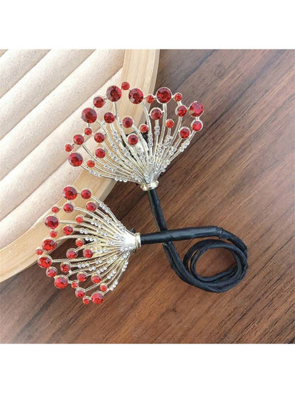 صانع لفائف تسريحات الشعر بشكل مروحة أنيق 1 قطعة على شكل مروحة، شكل ملتوي عتيق لتسريحات الشعر، إكسسوارات تصفيف الشعر