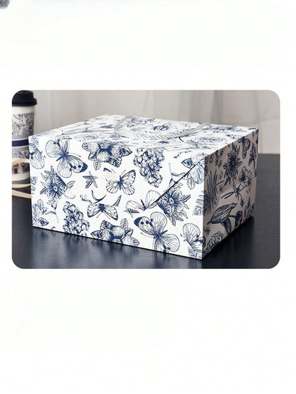 حقيبة هدايا ورقية مزخرفة بزهر الأسلوب