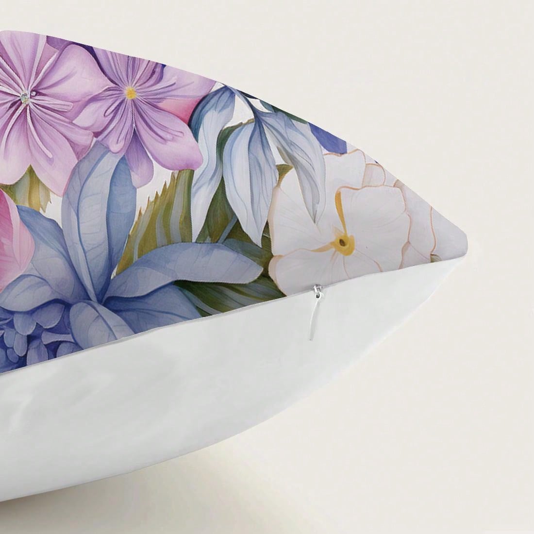 غطاء وسادة زهري  مصنوع من نسيج جلد الخوخ