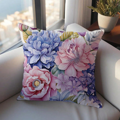 غطاء وسادة زهري  مصنوع من نسيج جلد الخوخ