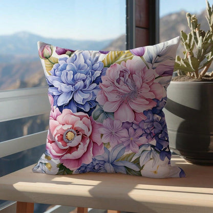 غطاء وسادة زهري  مصنوع من نسيج جلد الخوخ