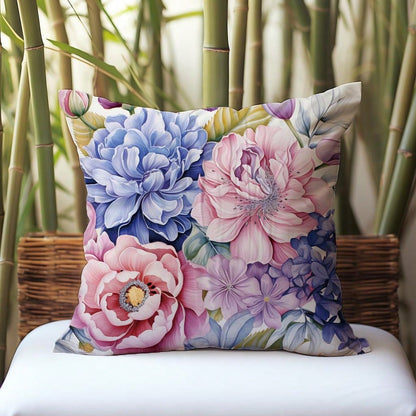 غطاء وسادة زهري  مصنوع من نسيج جلد الخوخ